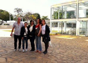 Na foto: Flávio Henrique, Renata Mielli, Rita Freire, Florence Poznanski e Brenda Marques